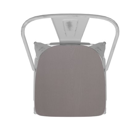 Flash Furniture White Metal Stool with Gray Poly Seat ET-3534-30-WH-PL1G-GG
